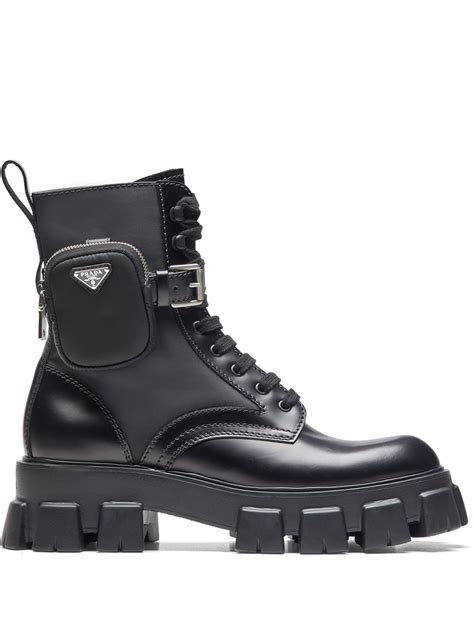 prada sport rain boots|prada ankle pouch combat boots.